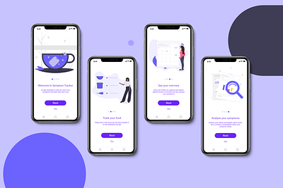 Symptom Tracker Spash Screens UI Design app design design mockup splash page splash screen splashscreen ui design