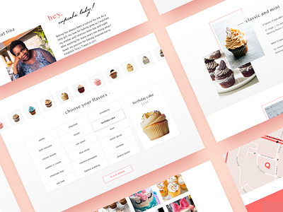 Tina's Treats cupcake website bakery cupcakes e commerce small business ui design