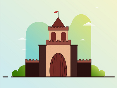 Castle castle design flat flat design fort illustration illustrator landscape minimal vector