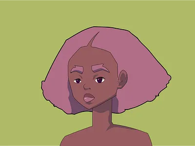 Indigo anime character character design graphic pink hair vector