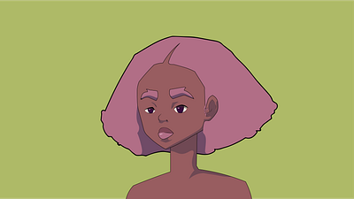 Indigo anime character character design graphic pink hair vector