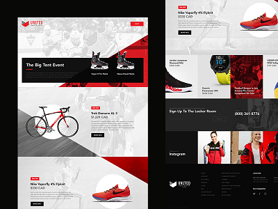 United Sport & Cycle design landing page visual design web