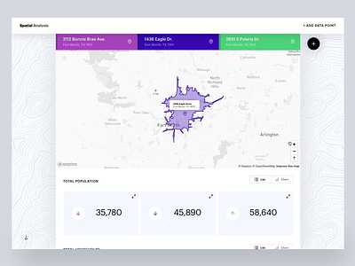 Spatial Analysis app application framer x map mapbox product prototype spatial analysis ui ux web app