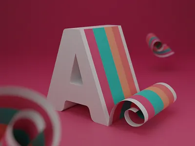 Letter A 36dayoftype 3d 3d art blender blender3d hero image icon letter lettering rainbow type typedesign typhography web