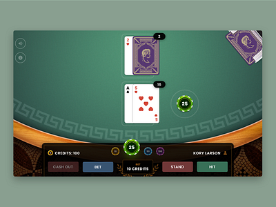 Blackjack Desktop Game 21 app application blackjack cards casino casino games crypto game illustration photoshop ui ux vector