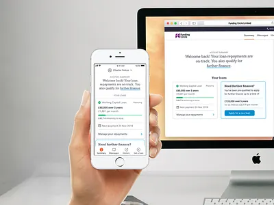 Funding Circle Account app concept finance mobile ui web