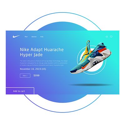 Nike Adapt Huarache concept branding concept design geometry minimal nike type ui ux web website