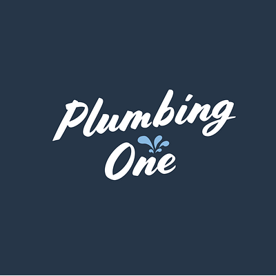 Plumbing One logo blue branding logo logodesign plumbing splash water
