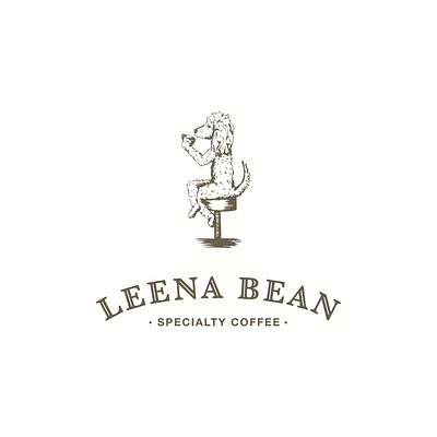 Leena Bean Specialty Coffee Logo branding coffee dog drawing logo vintage vintage design
