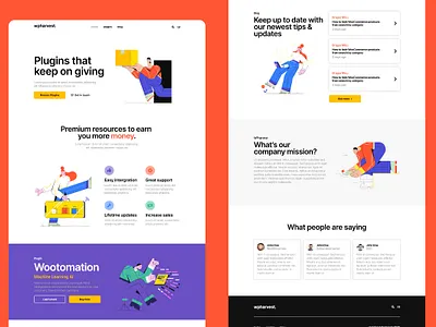WPHarvest Homepage Design homepage modern ui ux webdesign webdesigns wordpress xd