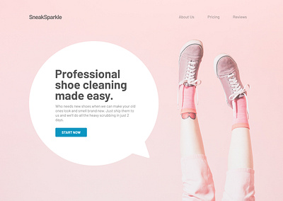 Daily UI 3: Landing page SneakSparkle dailyuichallenge design pink shoes ui