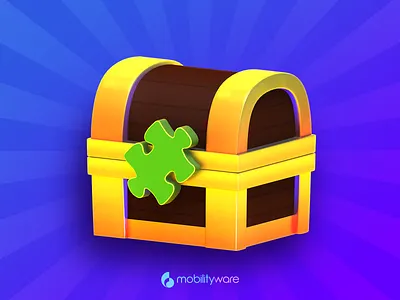 Jigsaw Puzzle Treasure Chest 3d cinema 4d game icon illustration jigsaw jigsaw puzzle puzzle puzzles treasure chest treasure map ui