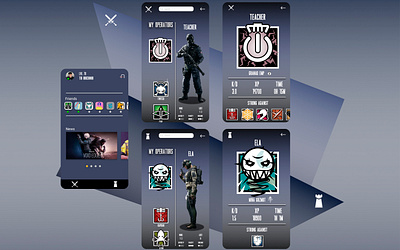 Rainbow Six Siege App app design mobile ui operator rainbow six siege ubisoft uidesign