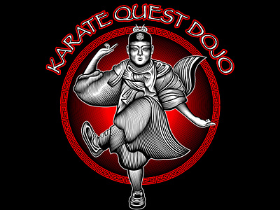 Karate Quest "Busaganashi" logo dojo graphic japan japanese karate logo logo design martial arts mma vector vector art