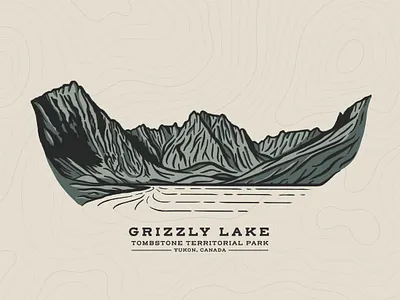 Tombstone Territorial Park Illustration branding canada climbing design grizzly hiking illustration lake logo mountain mountaineering mountains nature outdoors vector wilderness yukon