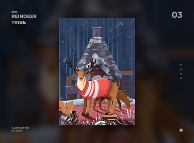 Reindeer Tribe design illustration