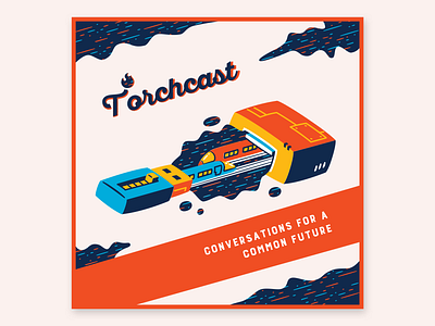 Torchcast Podcast Cover Art branding cover art design podcast podcast logo sketch vector