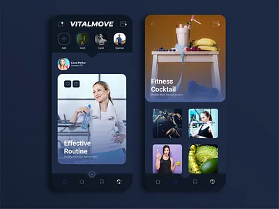 VitalMove - Health and Fitness Social Network & App UIUX app appdesign brand branddesign branding design graphicdesign logo phone photo typography ui uidesign uiux user experience userinterface ux uxdesign web webdesign