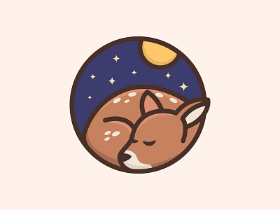 Time to Sleep animal baby cartoon character colorful cute deer deer logo design feminine illustration inspiration mascots night playful simple sleep youthful