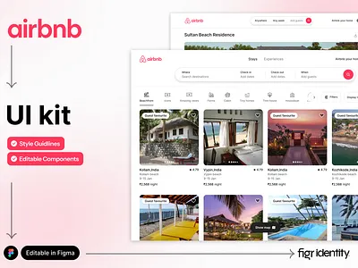 Make Airbnb UI your own airbnb booking website booking.com branding figma free ios kit modern ui travel travel app travel website ui ui kit uiux web design website