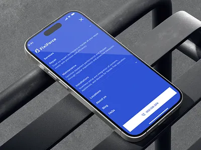 Navigation Drawer • Mobile App app application big blue button design drawer full header menu mobile modal navigation overlay screen sidebar ui ux web website