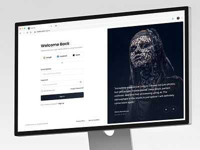 Sign In • Void AI ai big dark design fecabook google in log login modern photo review sigin sign simple ui up ux web white