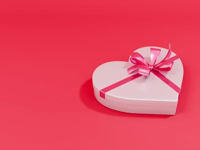 Gift for Valentine's Day 3d 3d art 3d design 3d modeling animation blender bow design gift graphic design heart love motion graphics red romance valentine valentines day