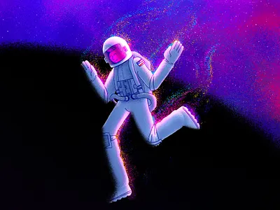 Into the Black Hole airbrush astronaut black hole digital dust illustration interstellar ipad neon noise paint pink planet procreate space space dust stars texture true grit texture supply truegrit