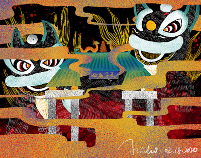 San Francisco Chinatown art artwork chinatown dance lion digital digitaldrawing drawing illustration ipaddrawing landscape landscape illustration procreate sanfrancisco traditional