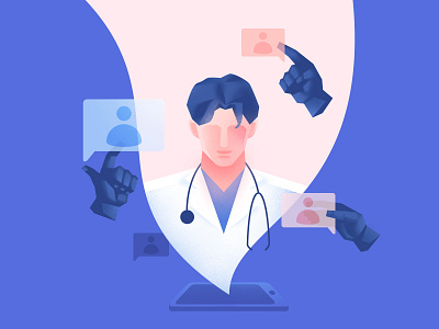 The doctor assistant assistant branding design doctor illustration treatment ui vector 医生