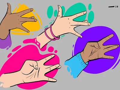 East Side hands client freelance illustration vector