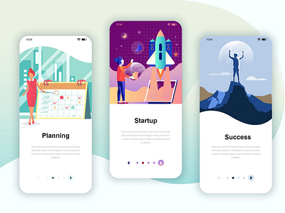 Walk-through Screen _ iOS App adobexd app colour guideline illustration ios logo mobile pen tool photoshop planning startup success ui vector vector illustration vector image walkthrough