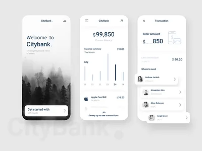 Bank app concept app banking branding clean crypto crypto wallet design expense income ios statistics transaction trend typography ui uiux ux wallet
