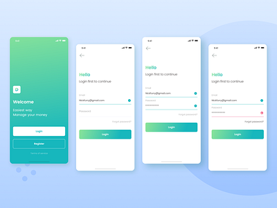 Login Flow | Kaya : Wallet Apps app apps concept dashboard design finance interface login logout money register sale saving sign in sign in ui simple ui ux uxdesign wallet