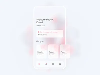 Meditation App app breathe clean ui focus health app meditation meditation app mobile app mobile ui relax ui visual design white whitespace