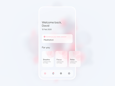 Meditation App app breathe clean ui focus health app meditation meditation app mobile app mobile ui relax ui visual design white whitespace