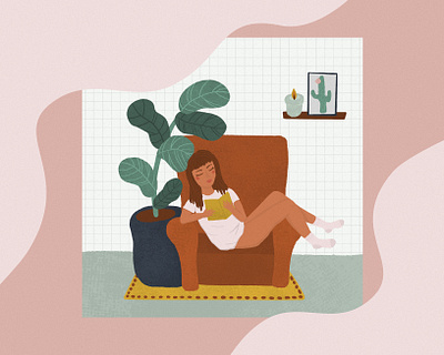 Easy Sunday Morning Illustration flat design girl illustration illustrator illustrators procreate procreate art procreateapp