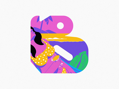 B 36daysoftype art b beach design illustration