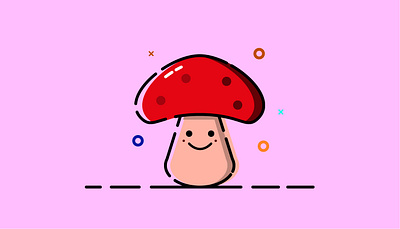 Mushroom forest illustration illustrator mbe mbe style mushroom toadstool vector