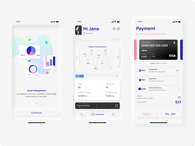 Fleetlier - Fuel delivery concept app ⛽️ adobe xd apple design bike app branding clean clean ui design dasboard design icon ios design layout layout design minimal neumorphic design neumorphism skeumorphic design typogaphy ui uiux ux