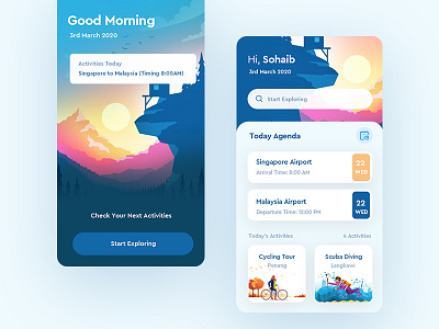 Agenda App clean creative design inspiration mobile ui reminder app travel app trending ui uxdesign