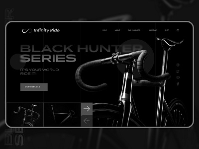 Bike Shop - Dark Landing Page bike bikeshop black branding dark ui darkui design landing landing page landing page design minimal ride typography uidesign web layout webdesign