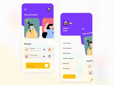 Music APP 2020 design illustration music app play recommended sign in sign up ui ux