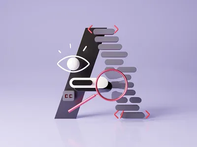 A - a11y 36 days of type 36daysoftype 3d a11y accessibility b3d blender3d branding c4d cinema4d contrast design geometric illustration interface render type design typography ui