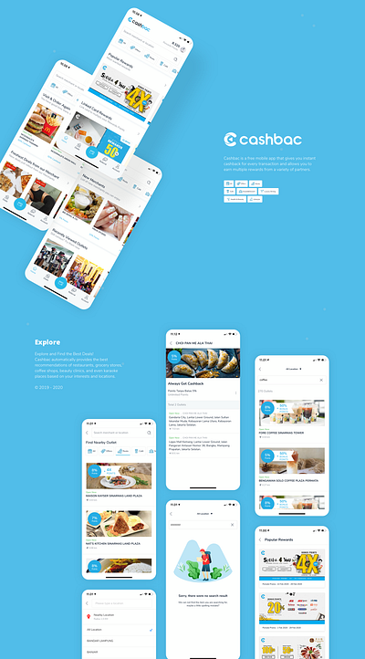 Cashbac Home app blue design fintech mobileapp ui ux
