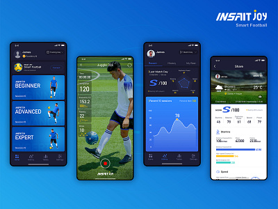 joy football app chart design football sports typography ui ux