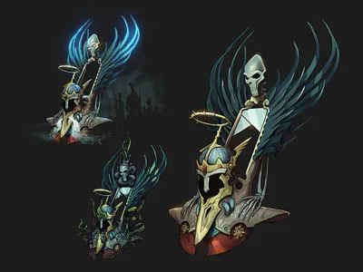 Helm of the true King concept concept art dark fantasy game art helm helmet design illustration king skull