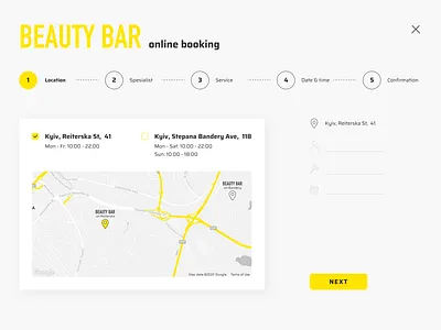Beauty salon online booking step design ui ui deisgn web web design