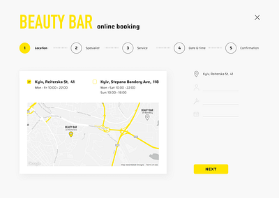 Beauty salon online booking step design ui ui deisgn web web design