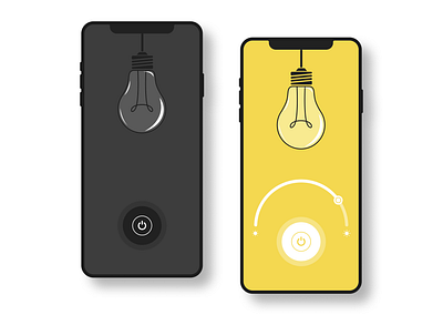 Daily UI #15 - On/Off Switch dailyui dailyui 015 dailyuichallenge dark designchallenge illustration lamp light light bulb mobile app mobile design onoff onoffswitch turn off turn on ui ui mobile uidesign uidesignchallenge yellow